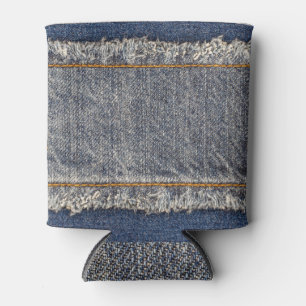 Denim Blue Jeans: Casual Double Patch Can Cooler