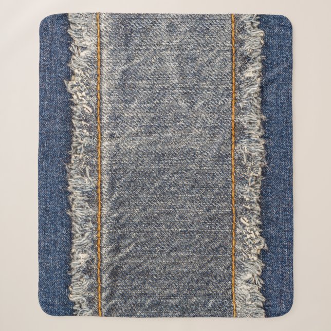 Denim Blue Jeans: Casual Double Patch Sherpa Blanket (Front)