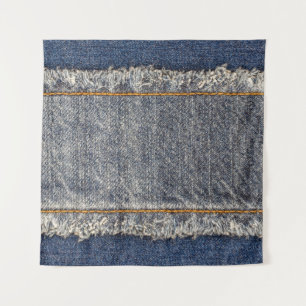 Denim Blue Jeans: Casual Double Patch Tapestry