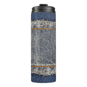 Denim Blue Jeans: Casual Double Patch Thermal Tumbler