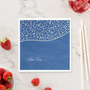 Denim Blue Jeans Diamond  Napkin