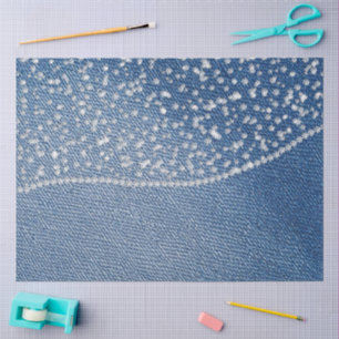 Denim Blue Jeans Diamond  Tissue Paper