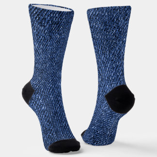 Denim Blue Jeans Graphic Design Stylish Socks