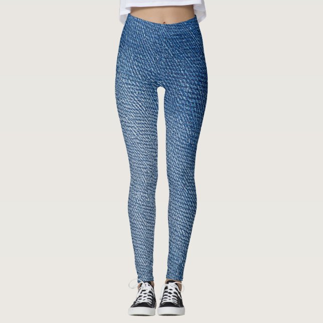 Denim Blue Jeans Pattern All-Over-Print Leggings (Devant)