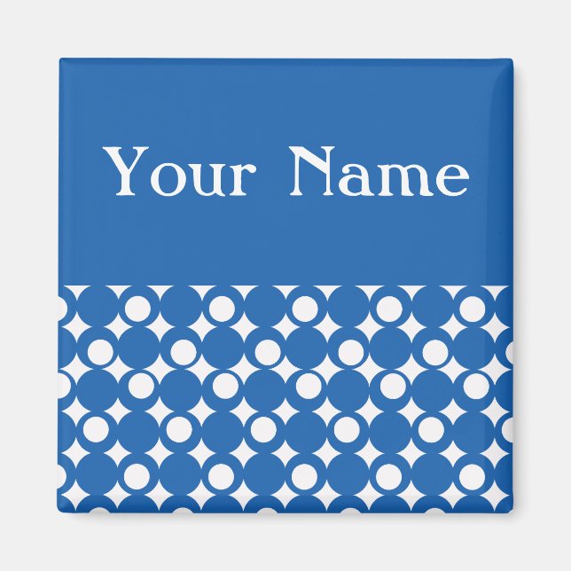 Denim Blue Mod Ball Design @ Emporio Moffa Magnet (Front)