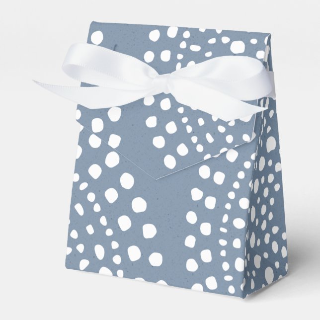 Denim Blue Modern Boho Wedding Favor Box (Front Side)
