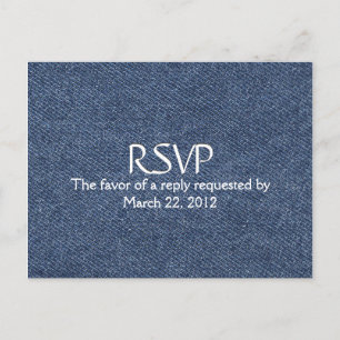 Denim Blue RSVP avec choix de menu