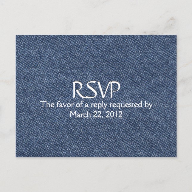 Denim Blue RSVP avec choix de menu (Devant)