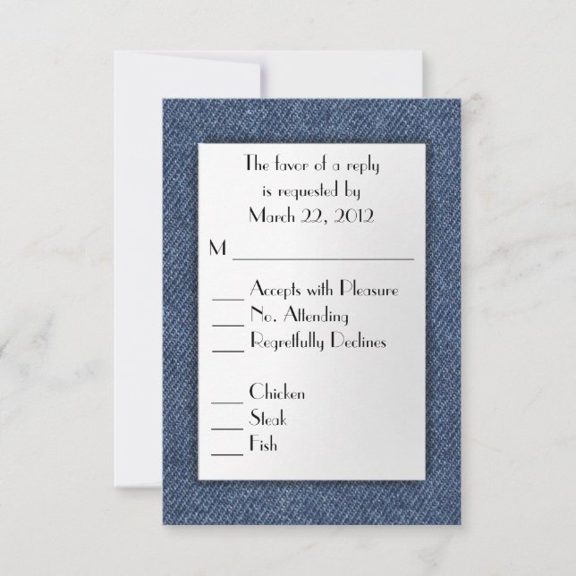 Denim Blue RSVP with Menu Choice (Front)