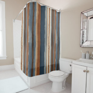 Denim-blue rust and brown stripes