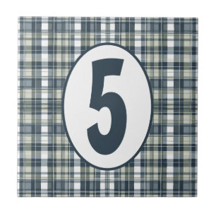 Denim Blue Sage Green and White Customizable Tile