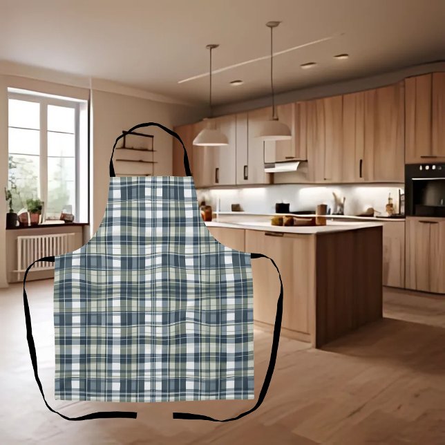 Denim Blue Sage Green White   Apron (Creator Uploaded)