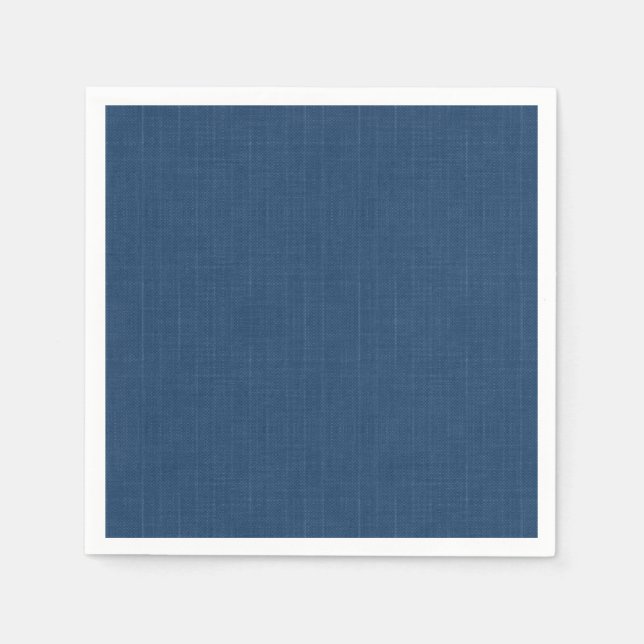Denim blue solid textured napkin (Front)