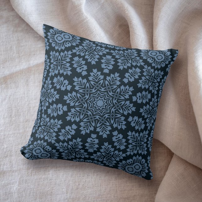Denim Blue Star Geometric Throw Pillow (Creator Uploaded)