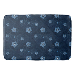 Denim Blue Star Pattern  Bath Mat
