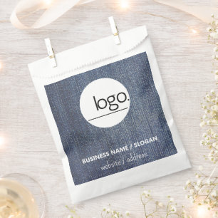 DENIM BLUE TRENDY MODERN LOGO BUSINESS PACKAGING FAVOUR BAG