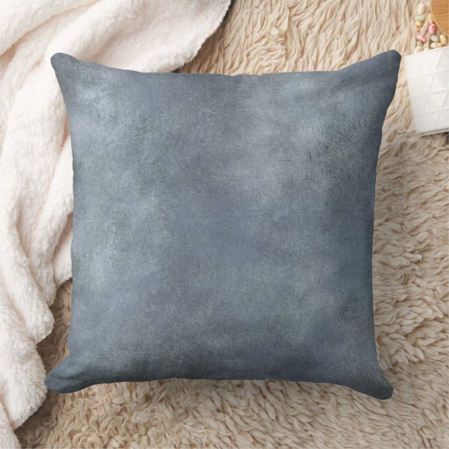 Denim Blue Weathered Look Rustic Finish Throw Pillow (Blanket)