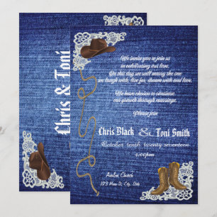 Denim, bottes et invitation contemporains de