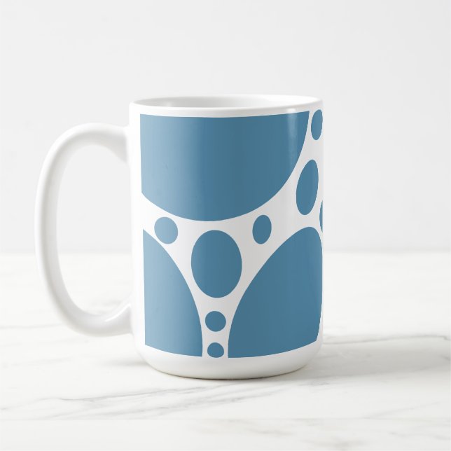 Denim Bule Bubbles Coffee Mug (Left)