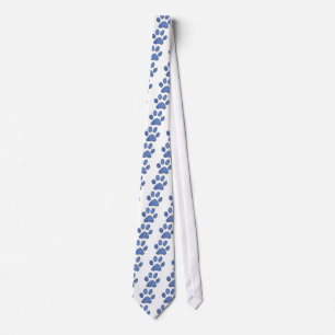 denim cat paw print tie
