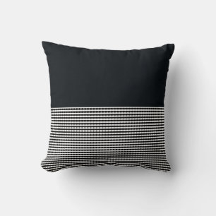 Denim Charbon Et Lignes Horizontales, Coussin