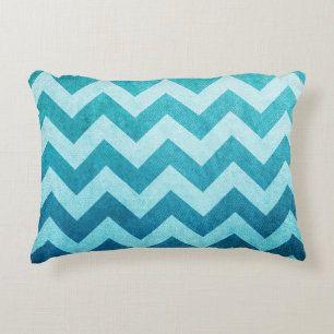 Denim Chevron by Shirley Taylor Accent Pillow