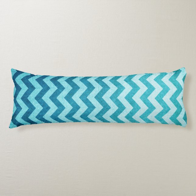 Denim Chevron by Shirley Taylor Body Pillow (Front)