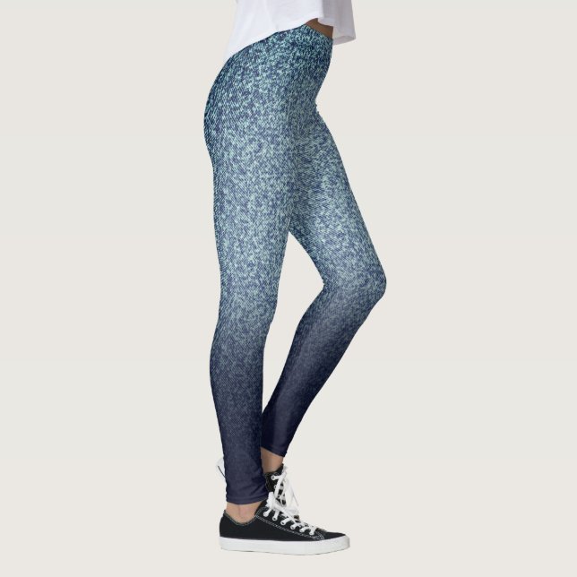 Denim colour  Retro Print Leggings (Right)