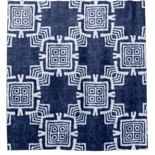 Denim coloured tribal ethnic seamless pattern
