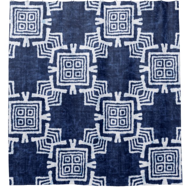 Denim coloured tribal ethnic seamless pattern (Front)