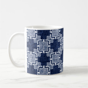 Denim coloured tribal ethnic seamless pattern coffee mug