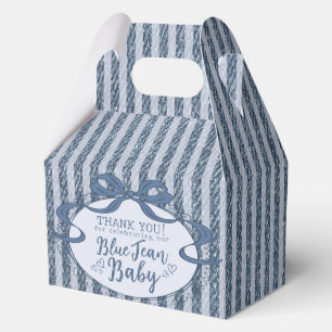 Denim Coquette Bow Blue Jean Baby Shower Favor Box