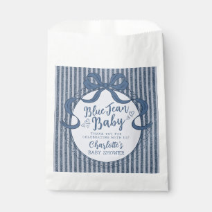 Denim Coquette Bow Blue Jean Baby Shower Favour Bag
