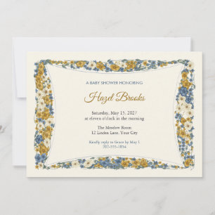 Denim Cornsilk Baby Shower Invitation