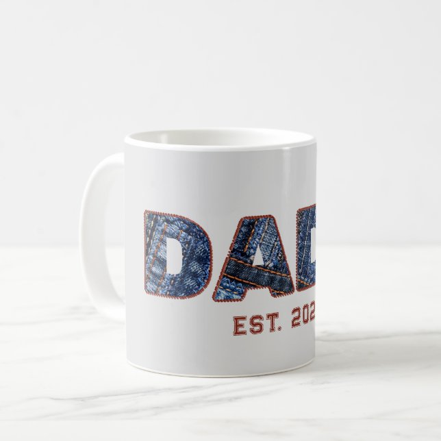 Denim DADA New Dad Gift Coffee Mug (Front Left)