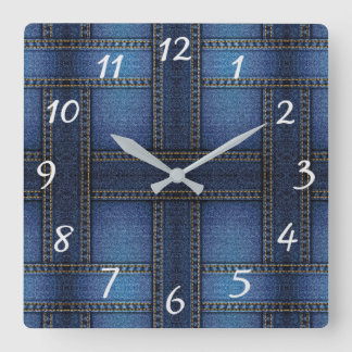 Denim Design Square Wall Clock