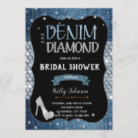 Denim diamonds and pearls Invitation