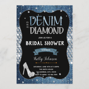 Denim diamonds and pearls Invitation