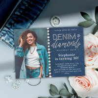 Denim Diamonds Bling Classy Photo 30th Birthday