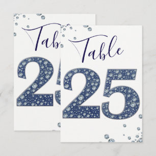 Denim & Diamonds Bling Étincelle Numéro de Table 2