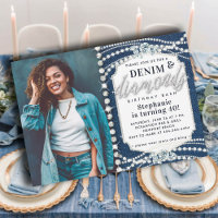Denim Diamonds Bling Pearls Photo 40th Birthday