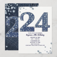 Denim & Diamonds Bling Sparkle 24 24th Birthday