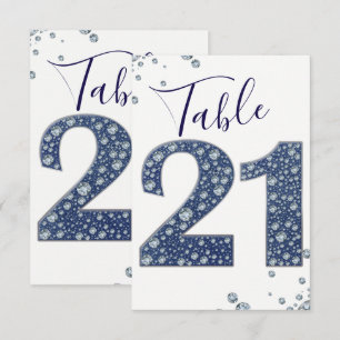 Denim & Diamonds Bling Sparkle Table Number 21