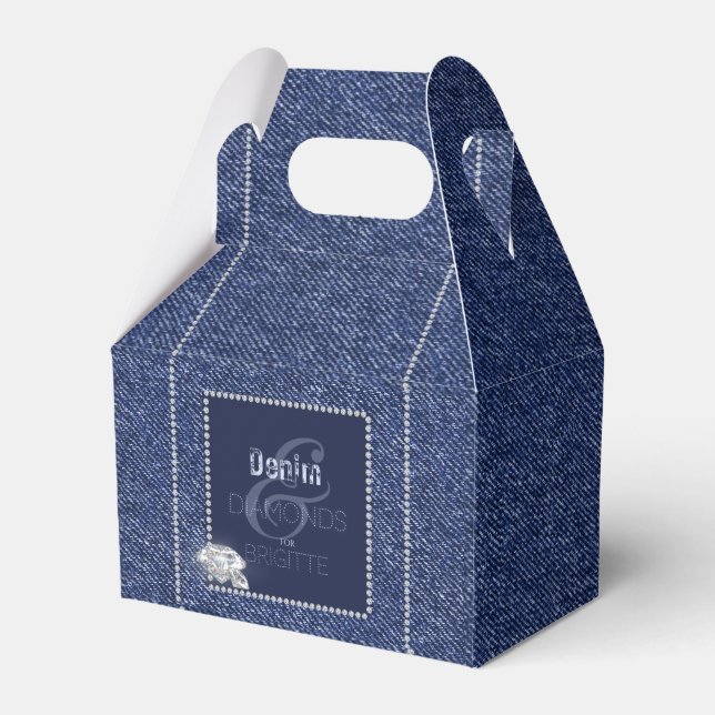Denim & Diamonds Favor Box (Front Side)