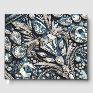 Denim & Diamonds Gemstone Bling Jean Guest Book