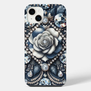 Denim & Diamonds Glam Bling Rose Jewels iPhone 14 Plus Case