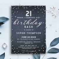 Denim Diamonds Glitter Elegant 21st Birthday Party