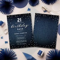 Denim Diamonds Glitter Elegant 21st Birthday Party