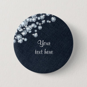Denim & Diamonds Jean Princess Birthday Pin BUTTON