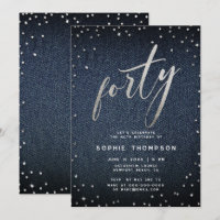 Denim Diamonds Modern Minimalist 40th Birthday